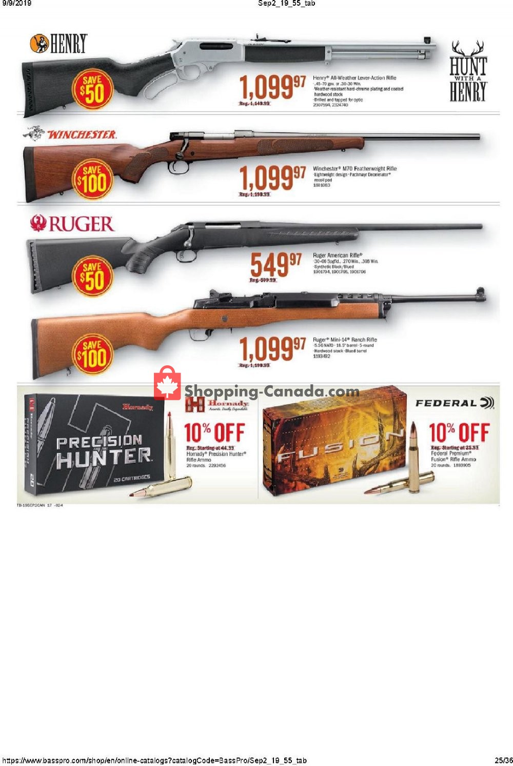 Bass Pro Shops flyer from Thursday September 5, 2019 to Sunday September 22, 2019 - page 25