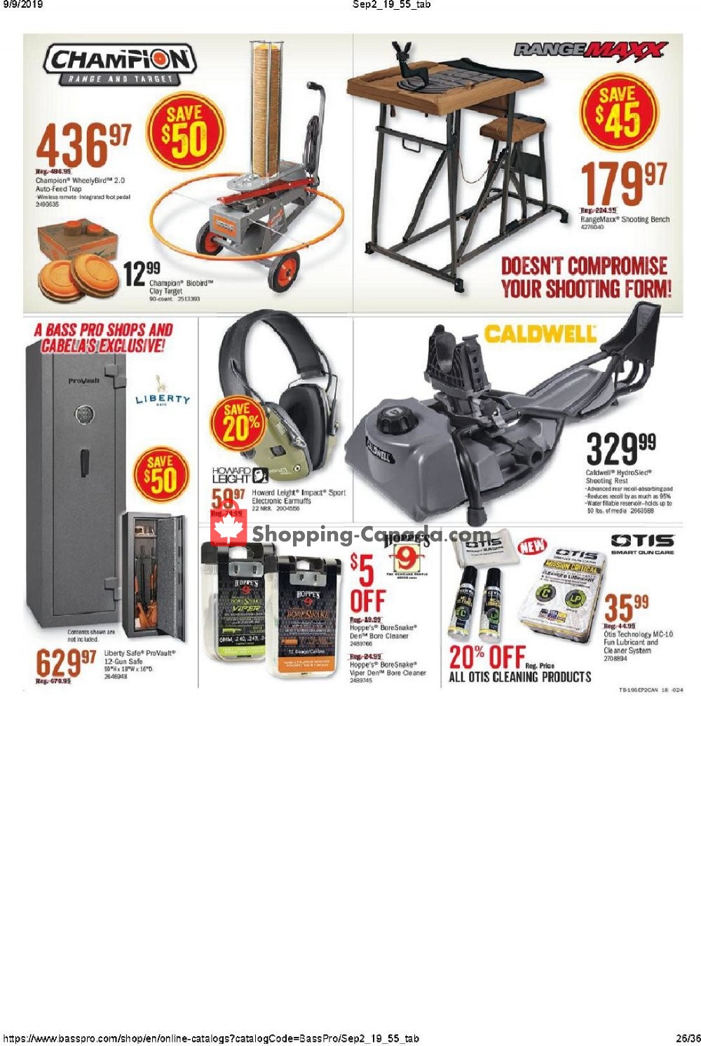 Bass Pro Shops flyer from Thursday September 5, 2019 to Sunday September 22, 2019 - page 26