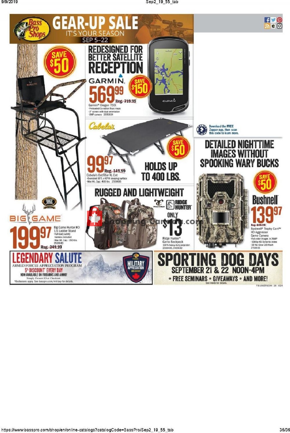 Bass Pro Shops flyer from Thursday September 5, 2019 to Sunday September 22, 2019 - page 36