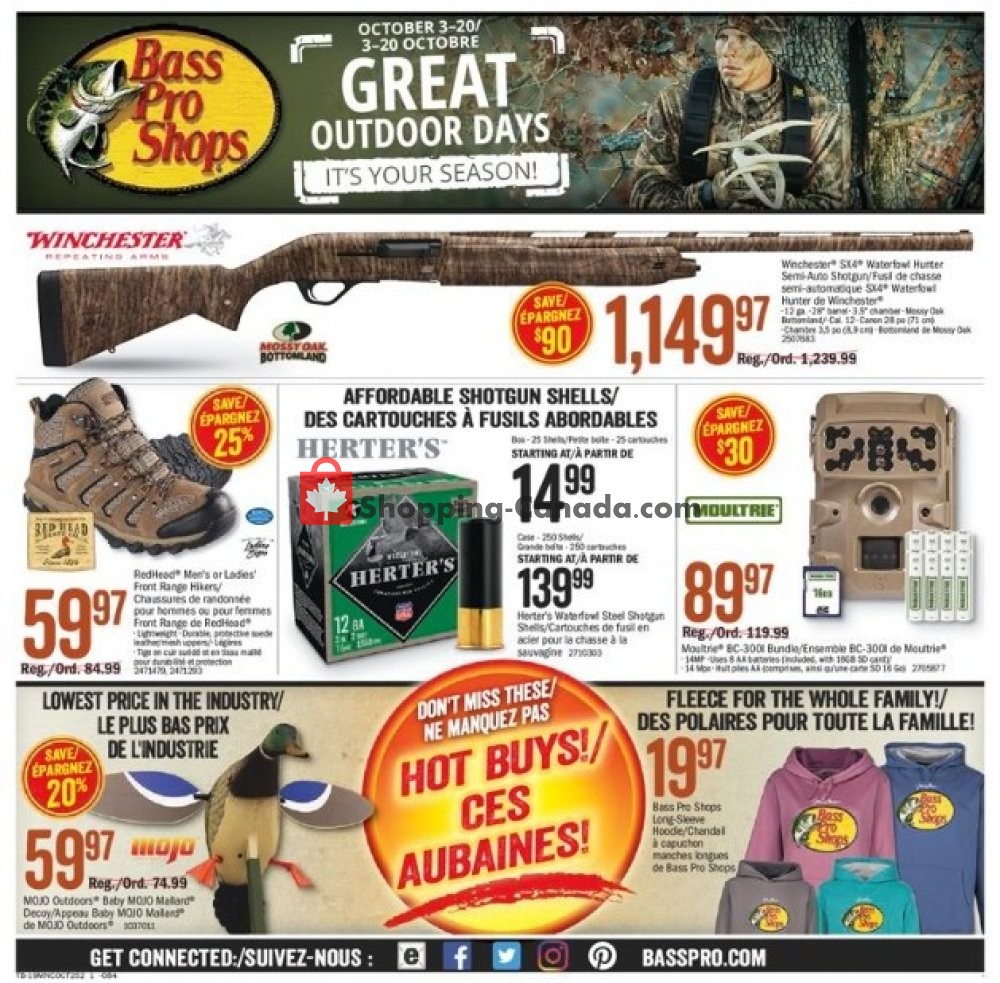 Bass Pro Shops flyer from Thursday October 3, 2019 to Sunday October 20, 2019 - page 1