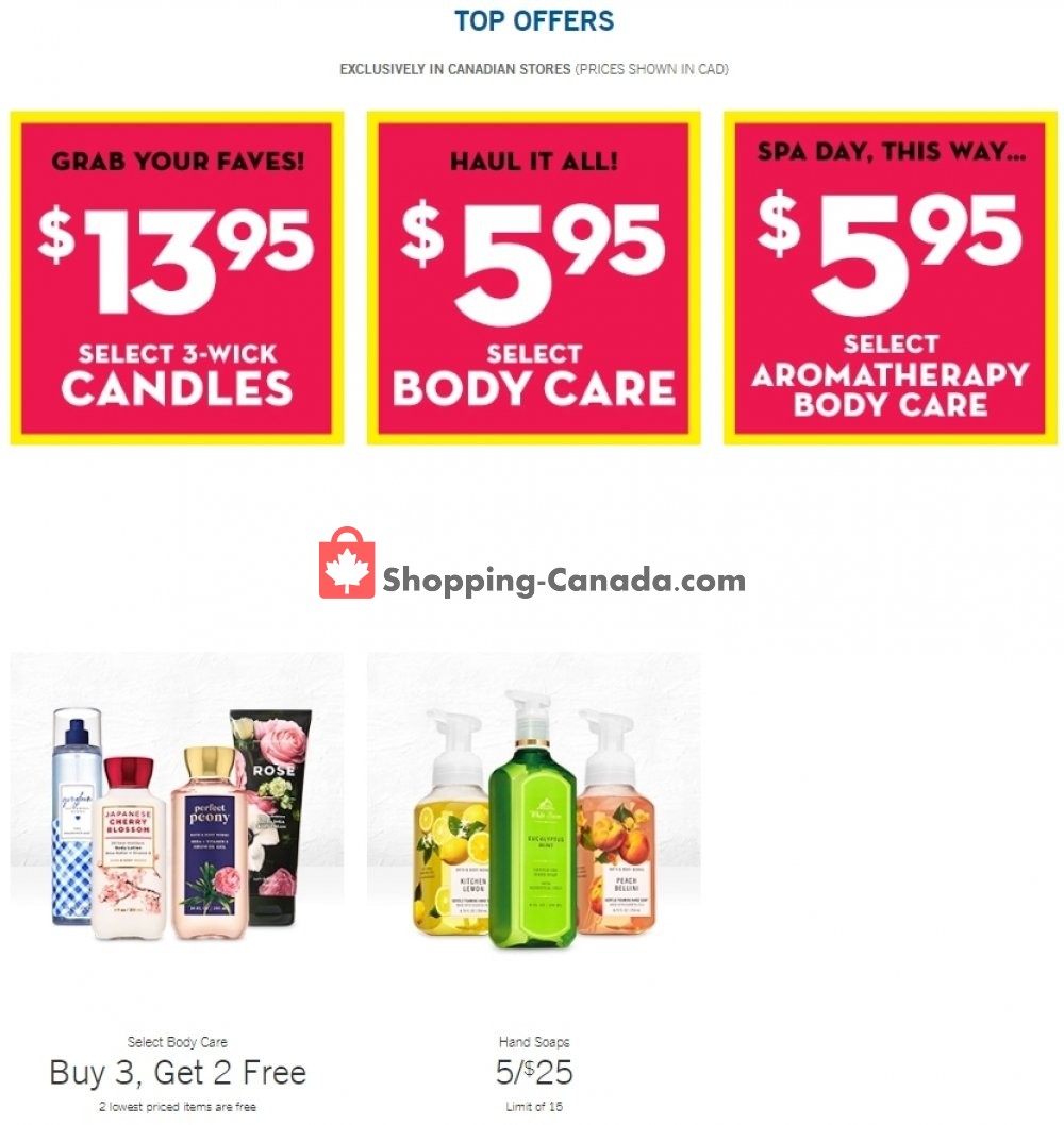Bath & Body Works Canada, flyer (Hot Deal) July 15 July 21, 2020
