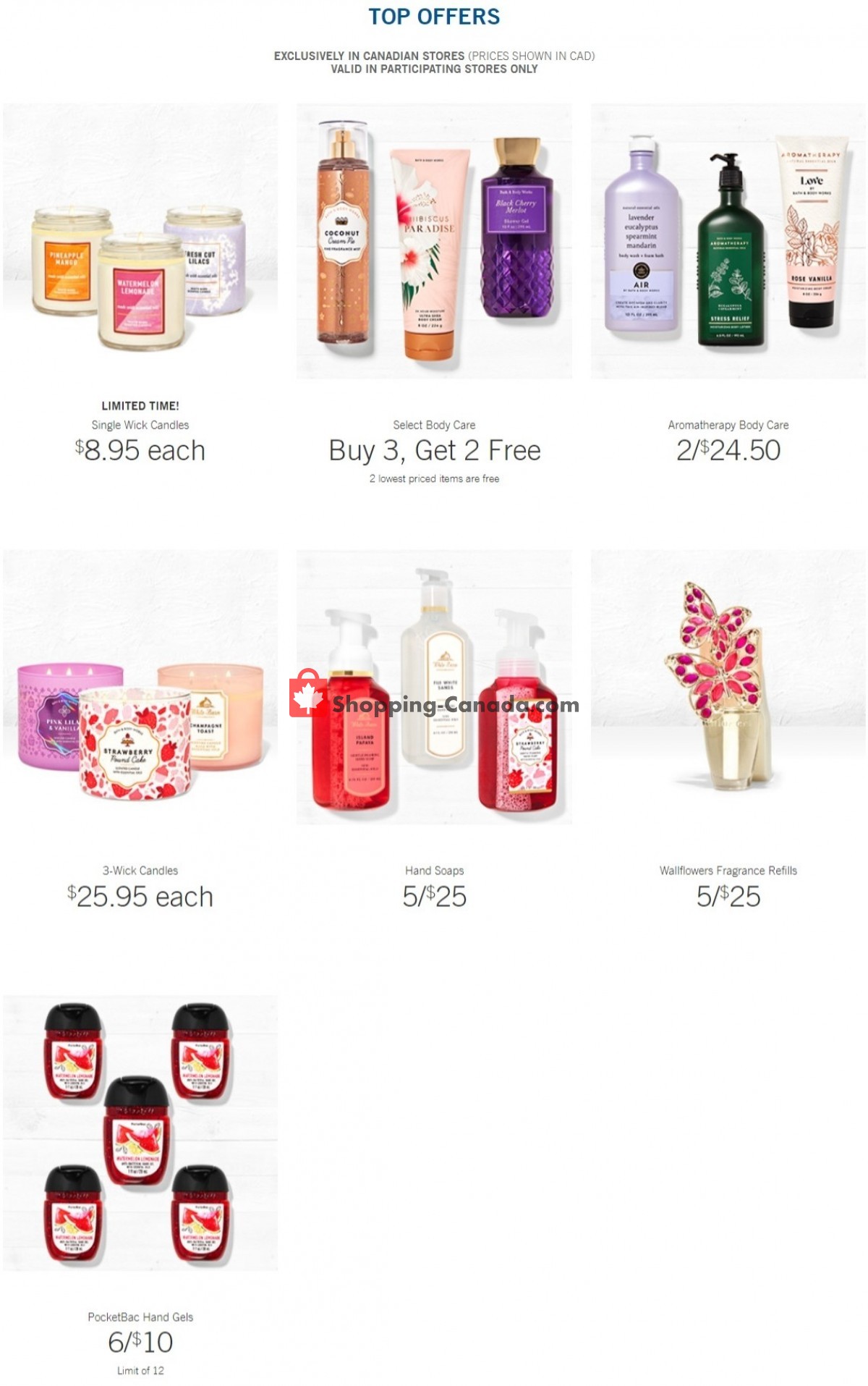 Bath & Body Works Canada, flyer (Top Offers) February 10 February