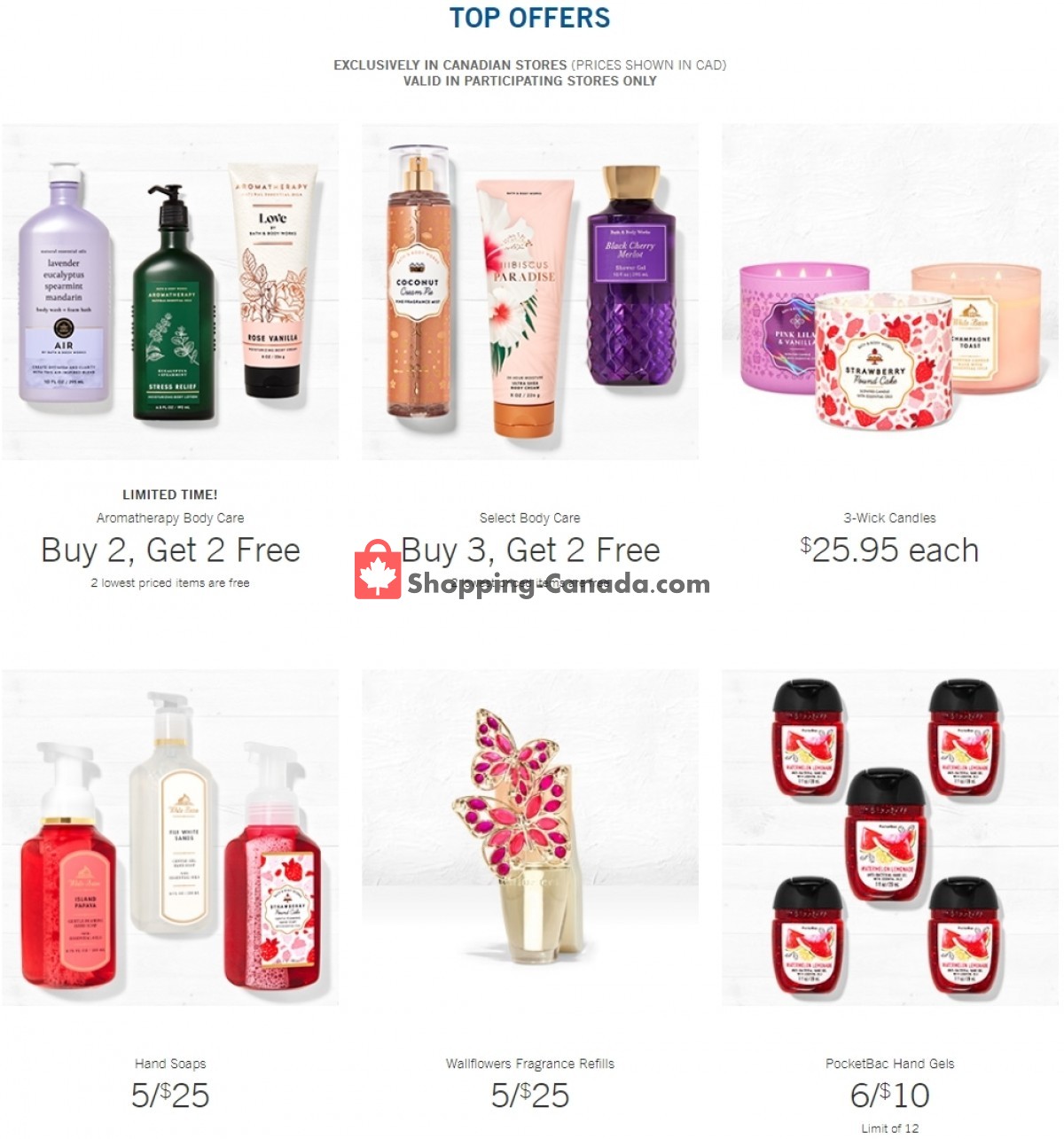 Bath & Body Works Canada, flyer (Top Offers) February 17 February
