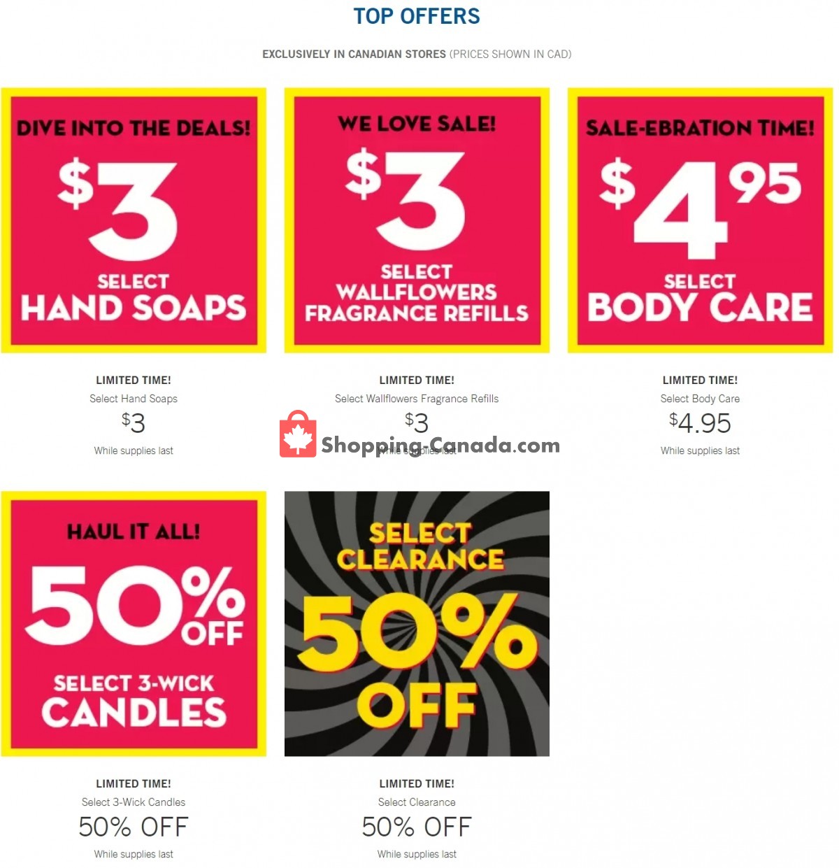 Bath & Body Works Canada, flyer (Top Offers) June 30 July 13, 2021