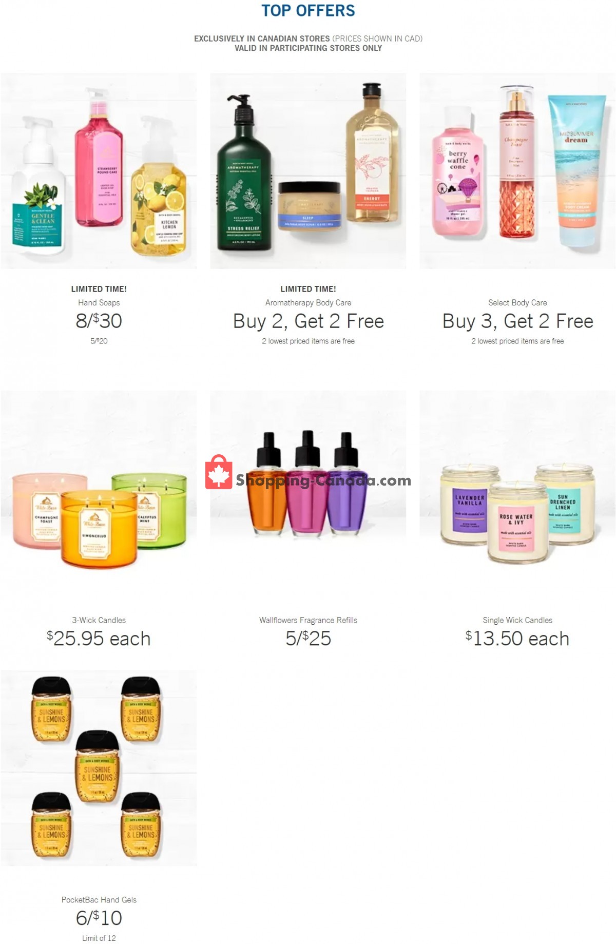 Bath & Body Works Canada, flyer (Top Offers) May 19 May 25, 2021