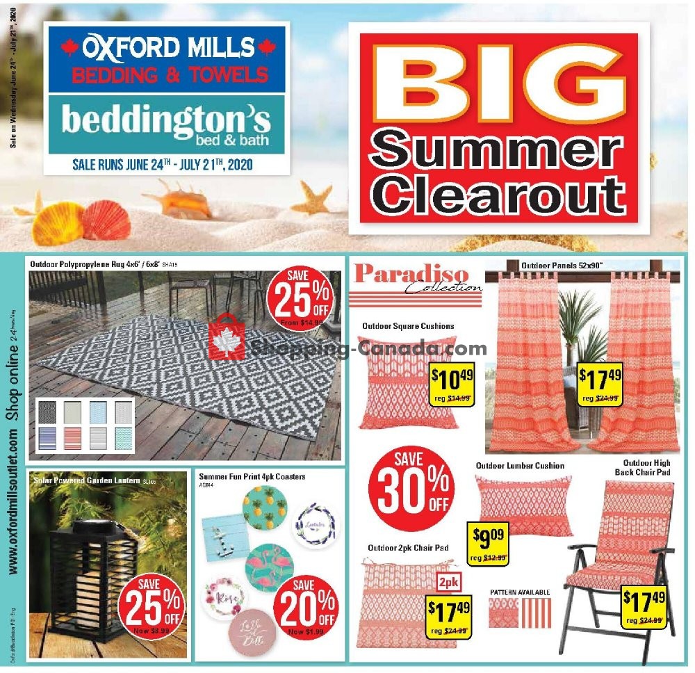 Beddington's Canada, flyer (Big Summer Clearout) June 24 July 21