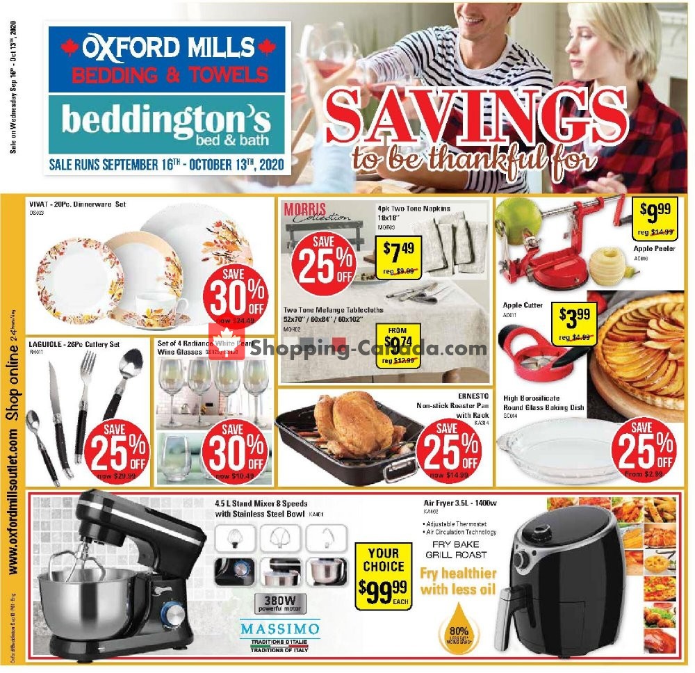 Beddington's Canada, flyer (Savings To Be Thankful For) September 16