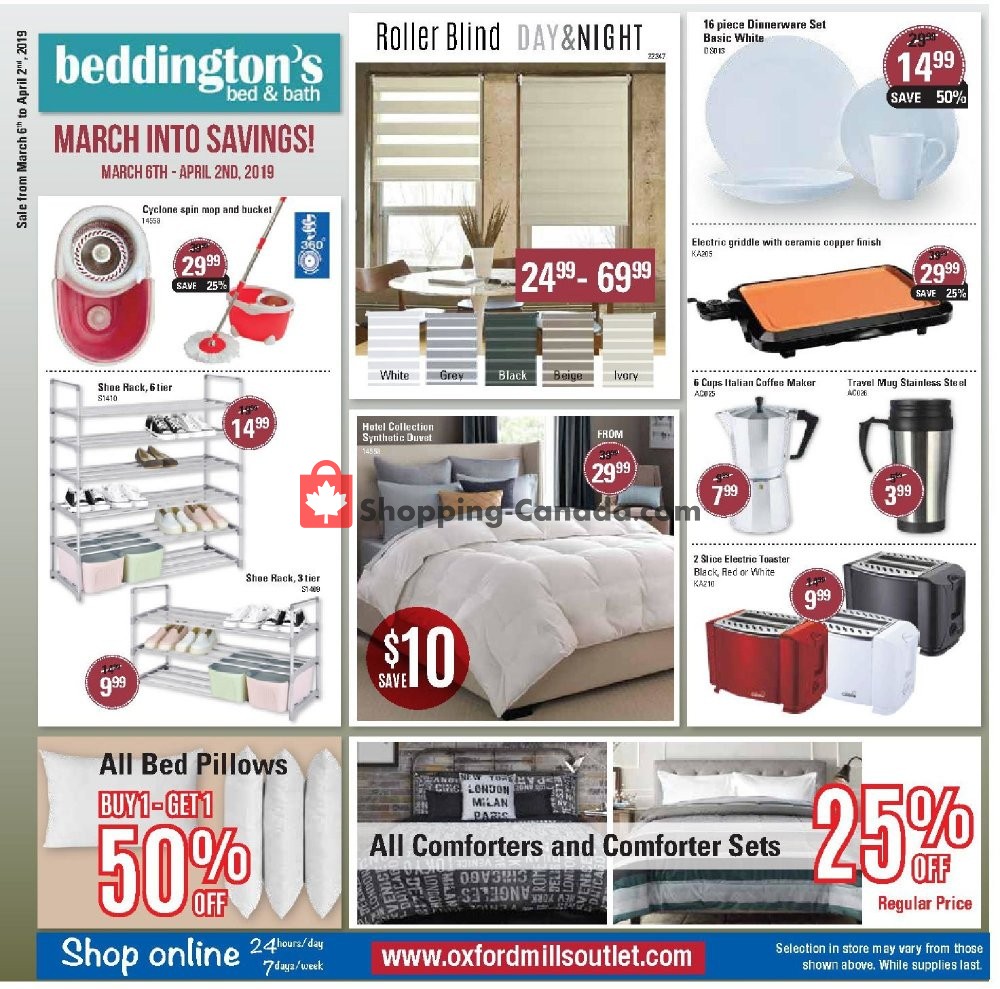 Beddington's Bed&Bath flyer from Wednesday March 6, 2019 to Tuesday April 2, 2019 - page 1