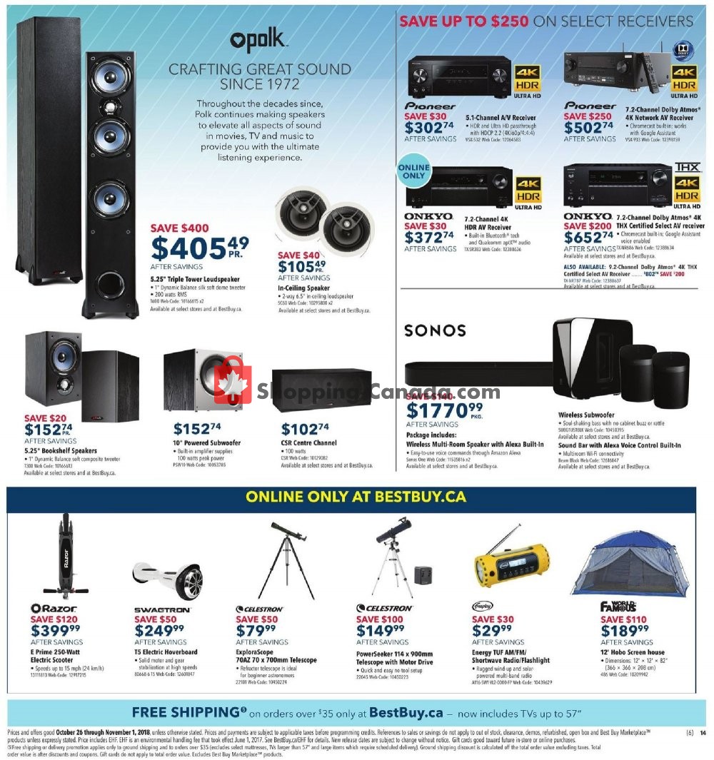 Best Buy flyer from Friday October 26, 2018 to Thursday November 1, 2018 - page 34