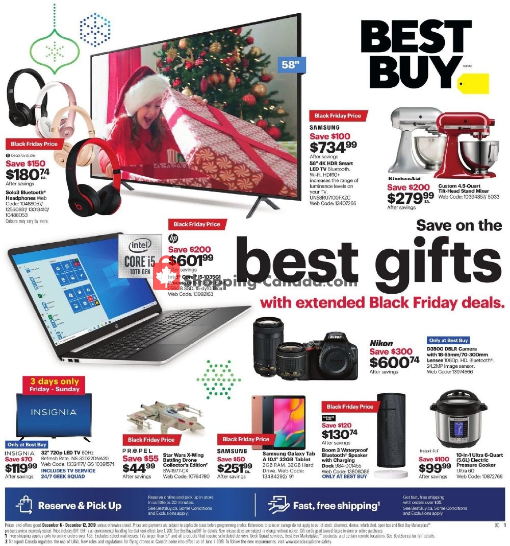 Best Buy flyer from Friday December 6, 2019 to Thursday December 12, 2019 - page 1