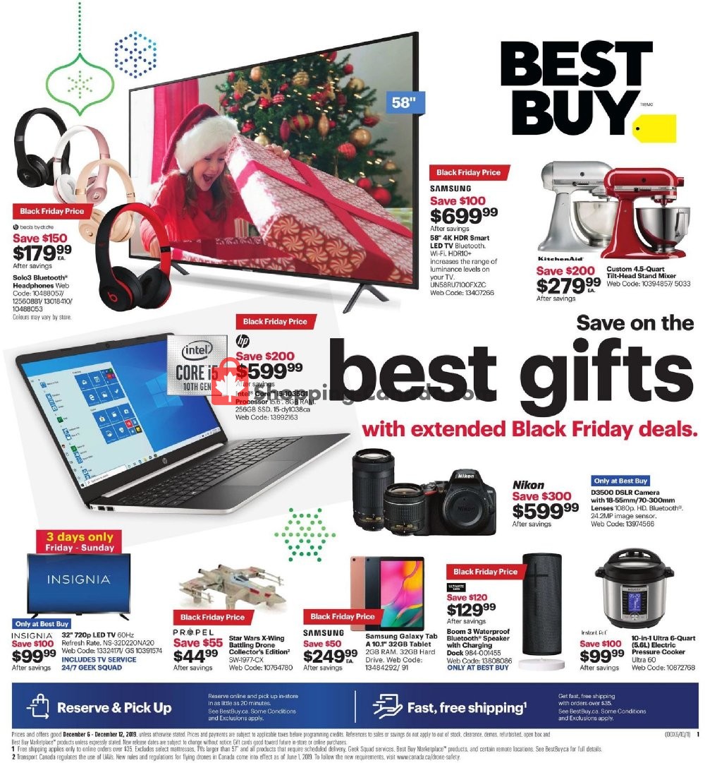 Best Buy flyer from Friday December 6, 2019 to Thursday December 12, 2019 - page 1