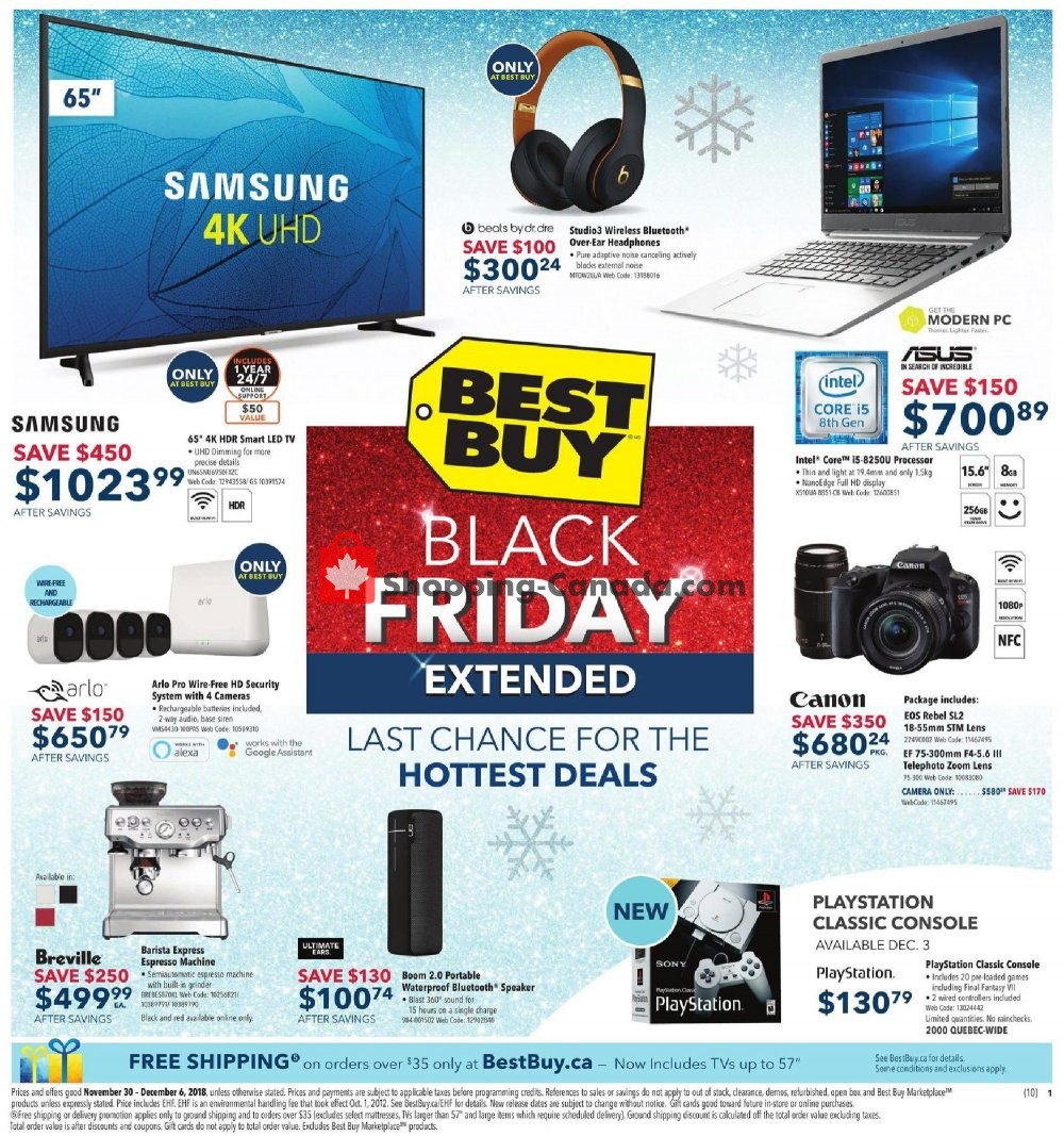 Best Buy flyer from Friday November 30, 2018 to Thursday December 6, 2018 - page 1