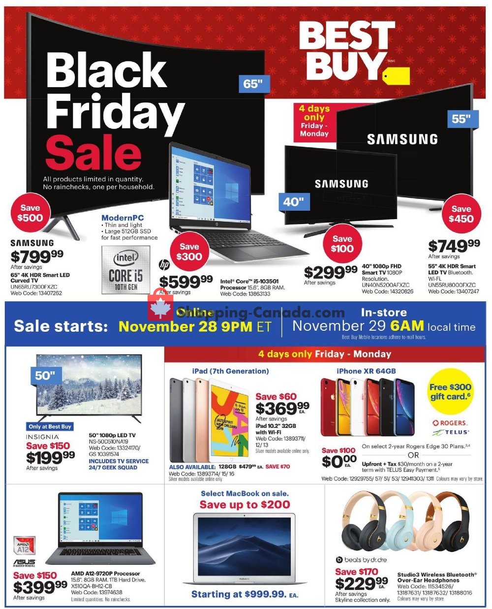 Best Buy flyer from Thursday November 28, 2019 to Thursday December 5, 2019 - page 1