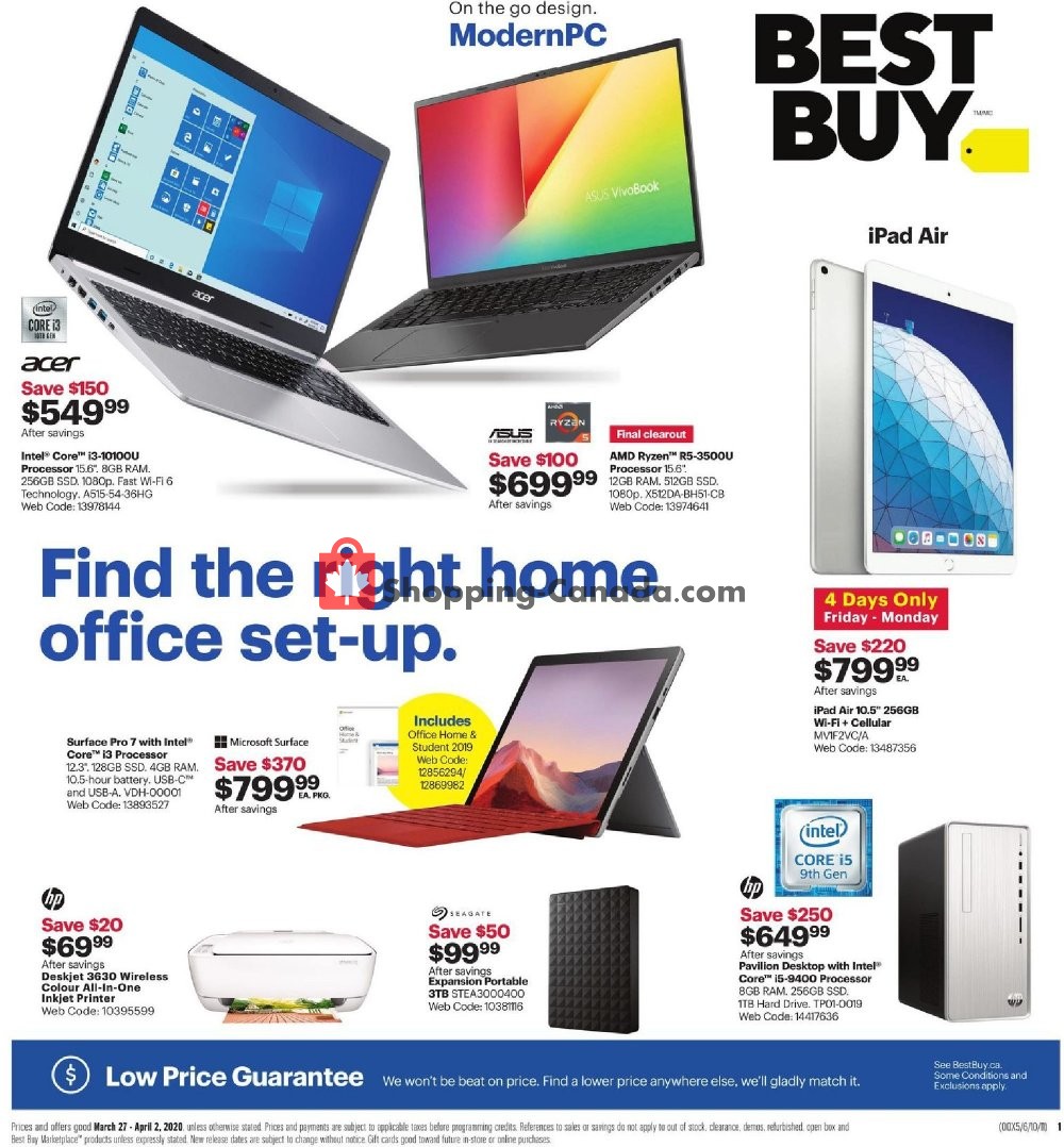 Best Buy flyer from Friday March 27, 2020 to Thursday April 2, 2020 - page 1