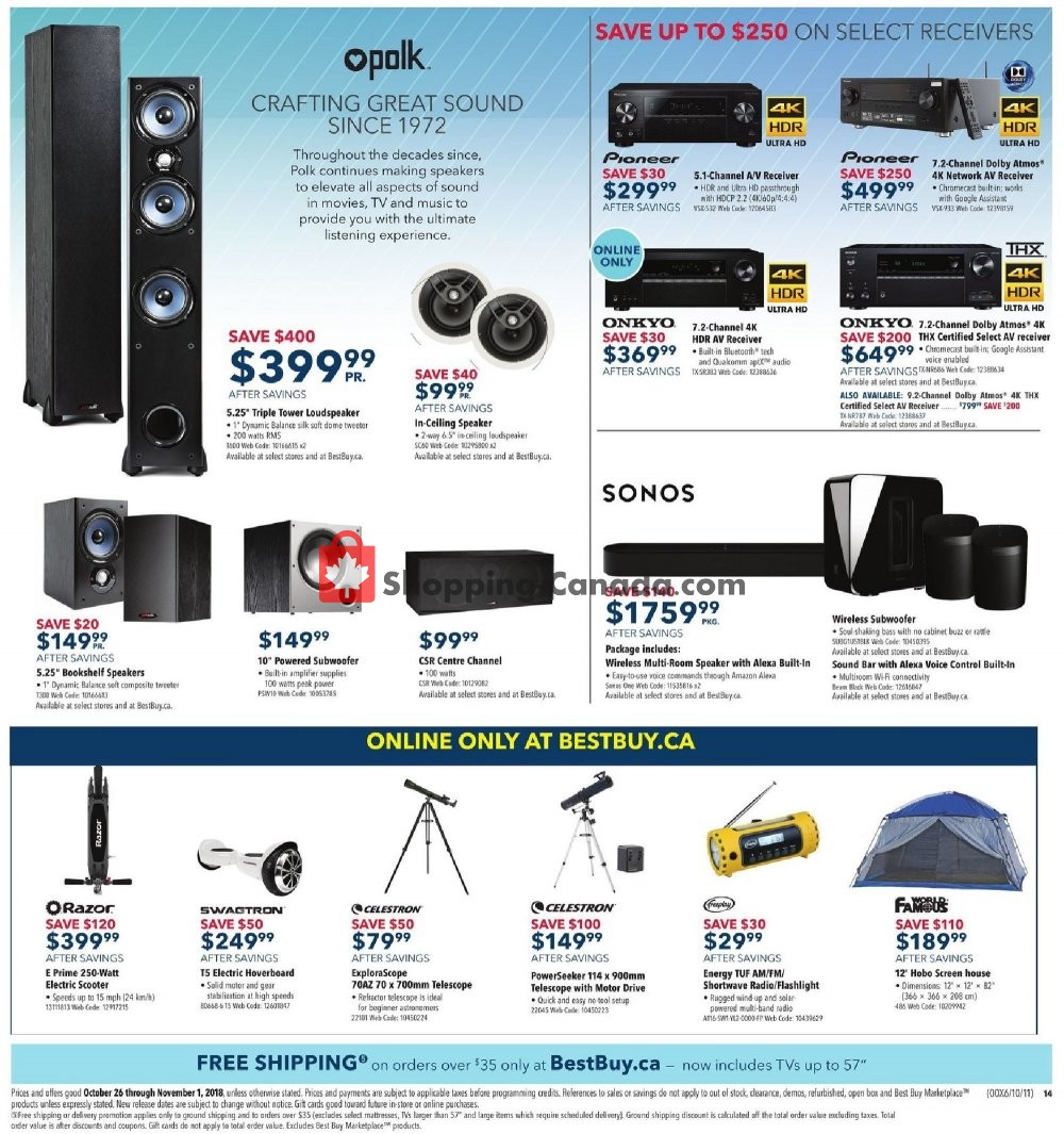Best Buy flyer from Friday October 26, 2018 to Thursday November 1, 2018 - page 34