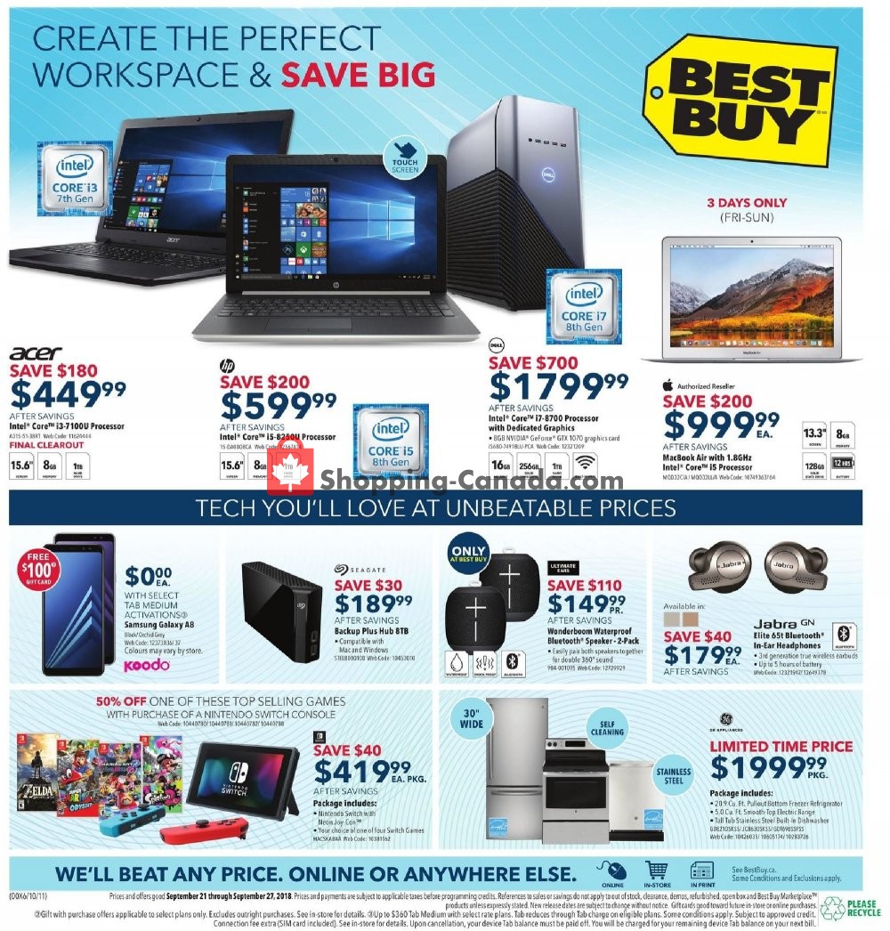 Best Buy flyer from Friday September 21, 2018 to Thursday September 27, 2018 - page 3