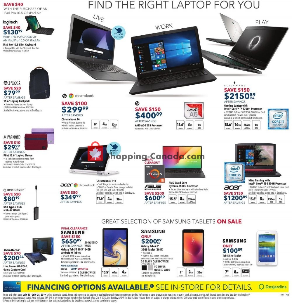 Best Buy flyer from Friday July 19, 2019 to Thursday July 25, 2019 - page 18
