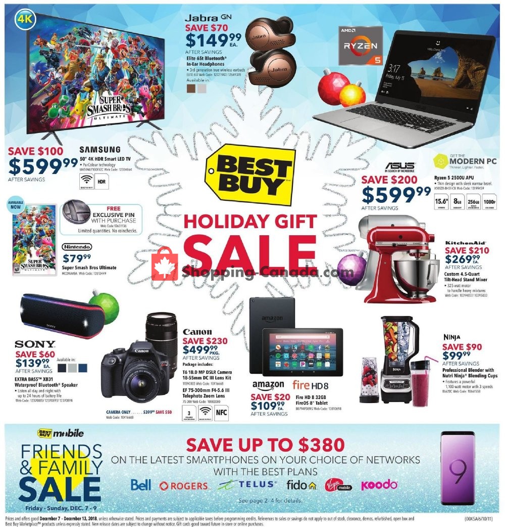 Best Buy Canada, flyer (Holiday Gift Sale ON and West) December 7 December 13, 2018
