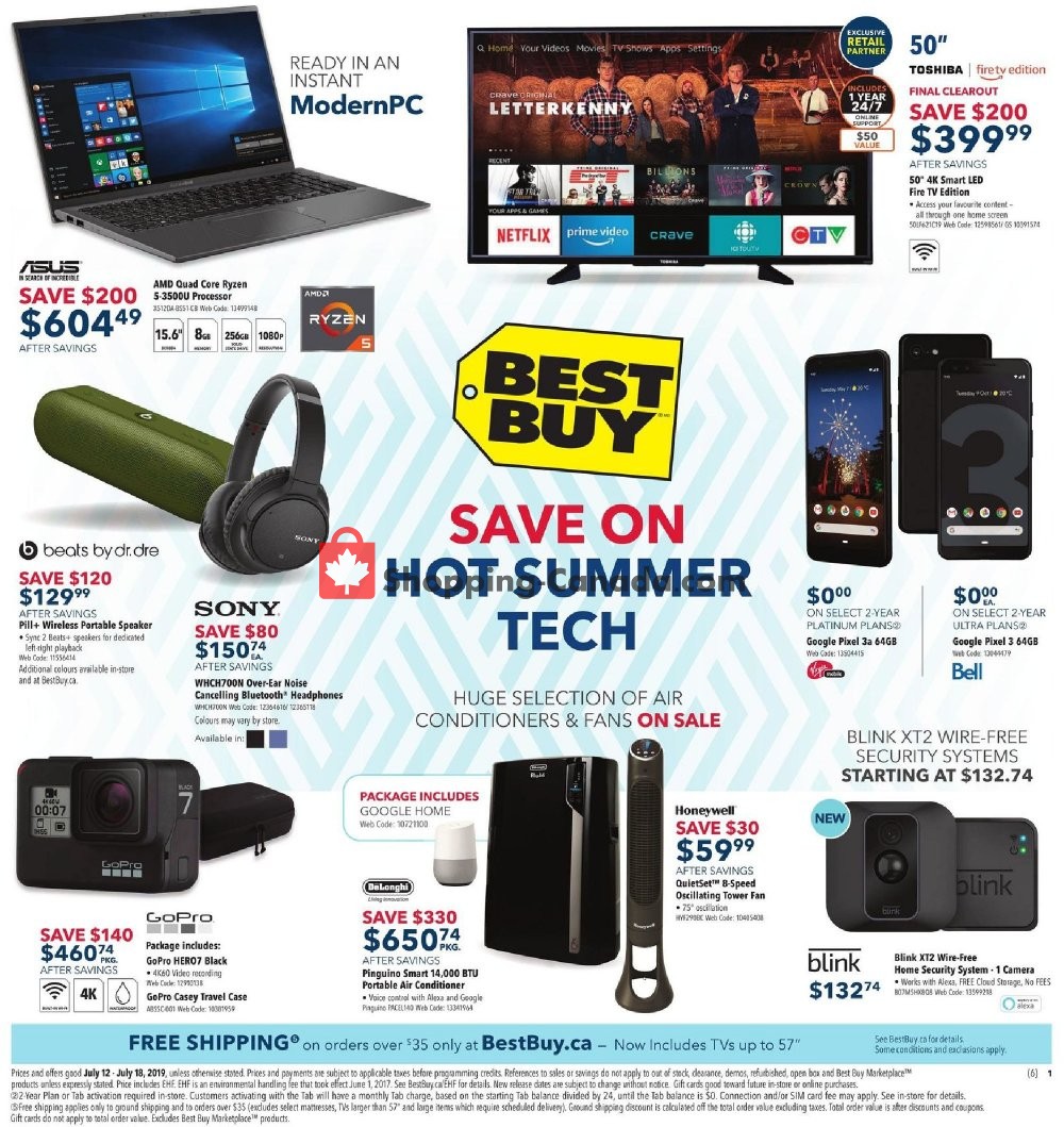 Best Buy flyer from Friday July 12, 2019 to Thursday July 18, 2019 - page 1