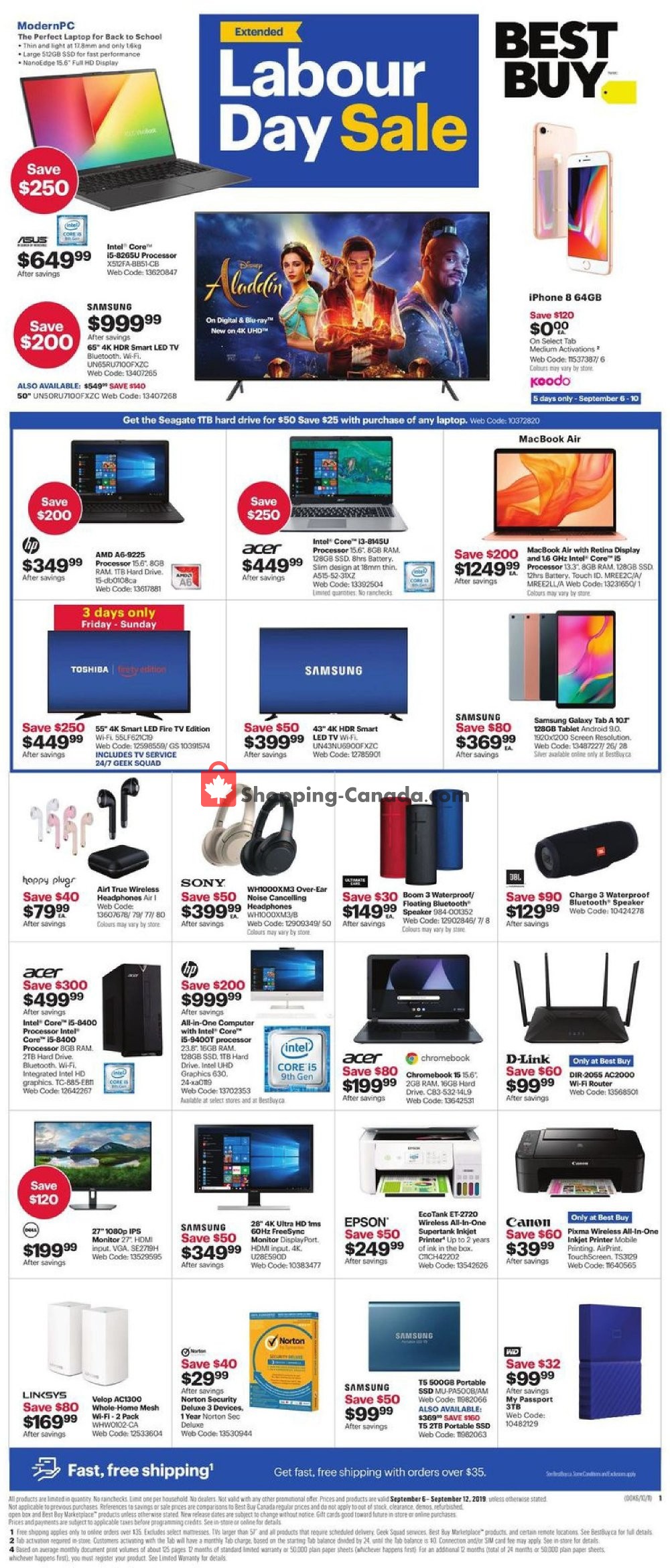 Best Buy flyer from Friday September 6, 2019 to Thursday September 12, 2019 - page 1