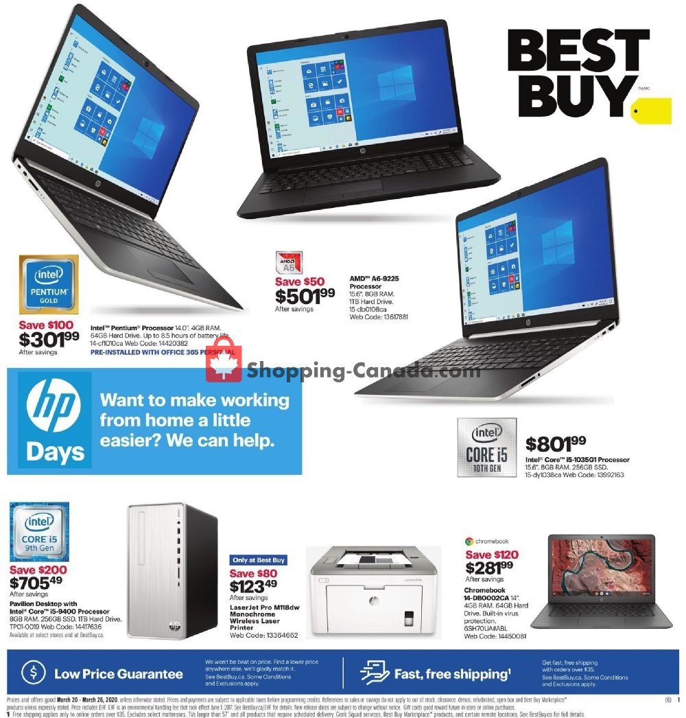 Best Buy flyer from Friday March 20, 2020 to Thursday March 26, 2020 - page 1