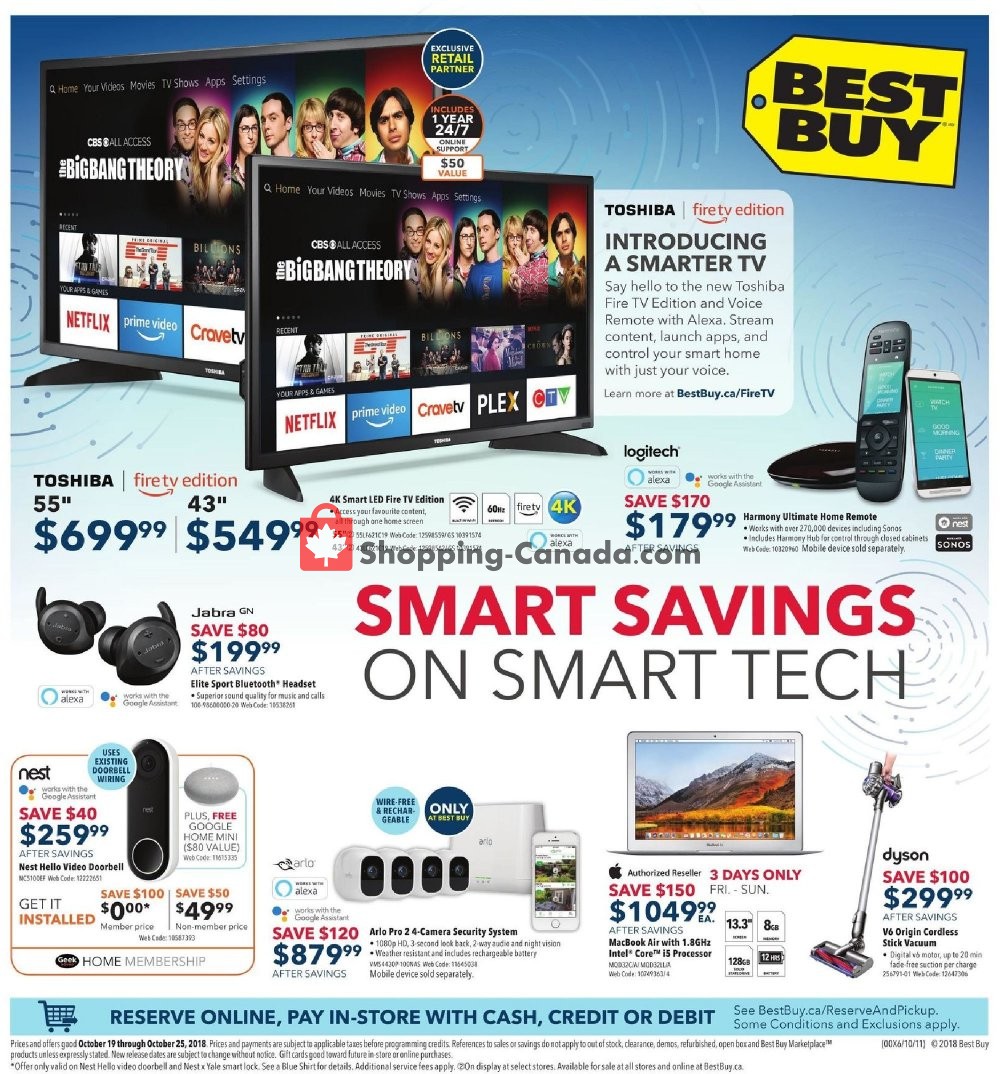 Best Buy flyer from Friday October 19, 2018 to Thursday October 25, 2018 - page 1
