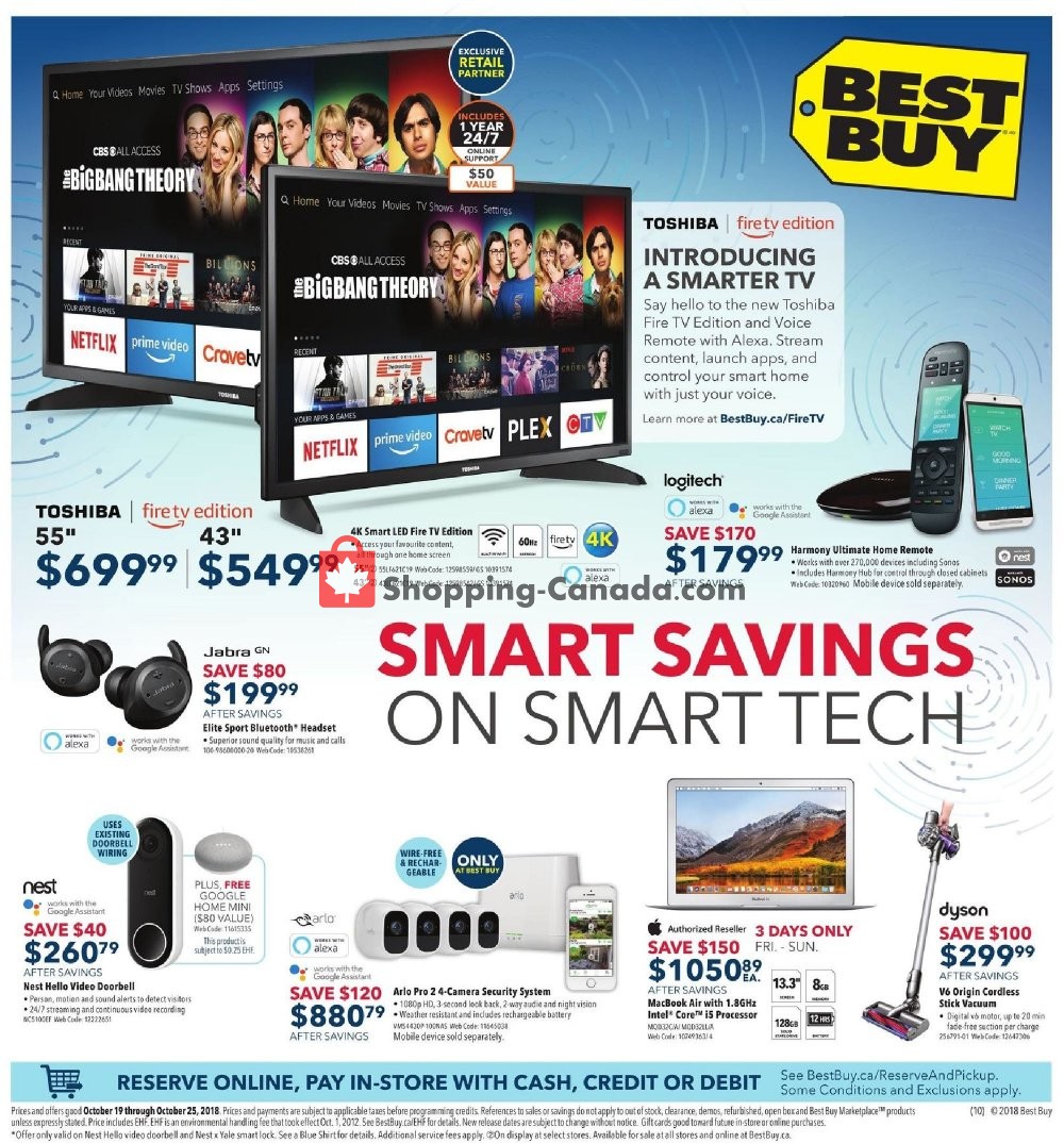 Best Buy flyer from Friday October 19, 2018 to Thursday October 25, 2018 - page 1