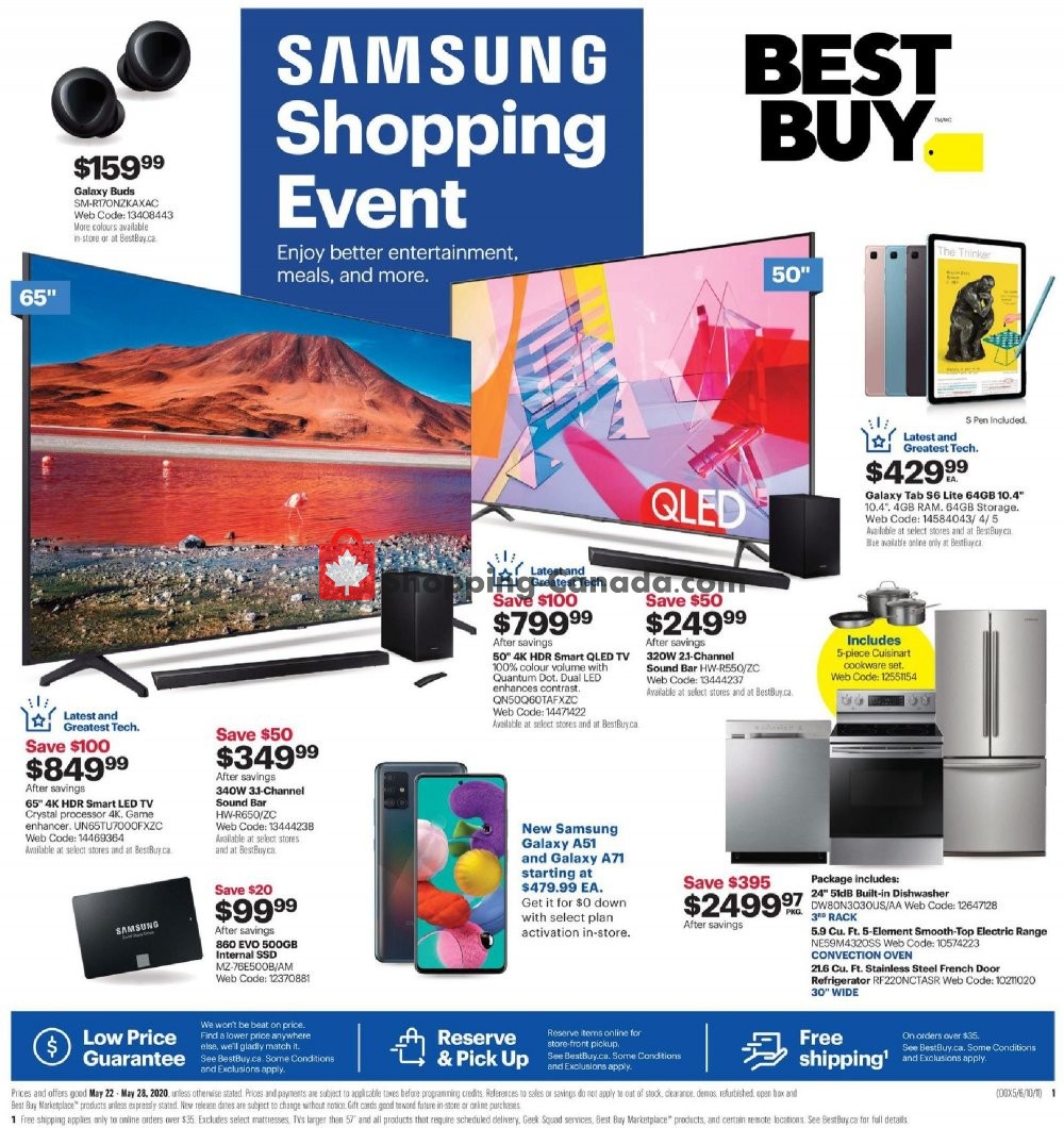 Best Buy Canada Flyer Samsung Shopping Event West May 22 May