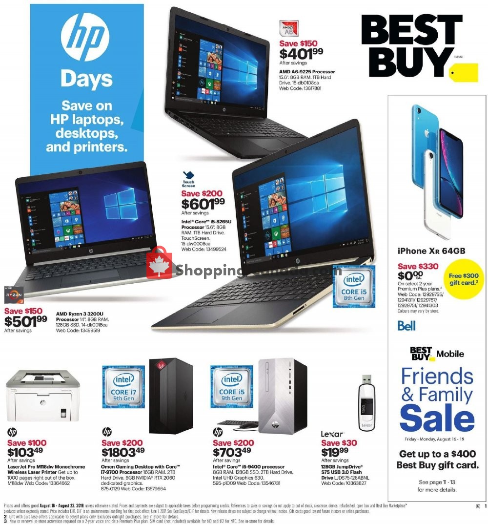 Best Buy flyer from Friday August 16, 2019 to Thursday August 22, 2019 - page 1