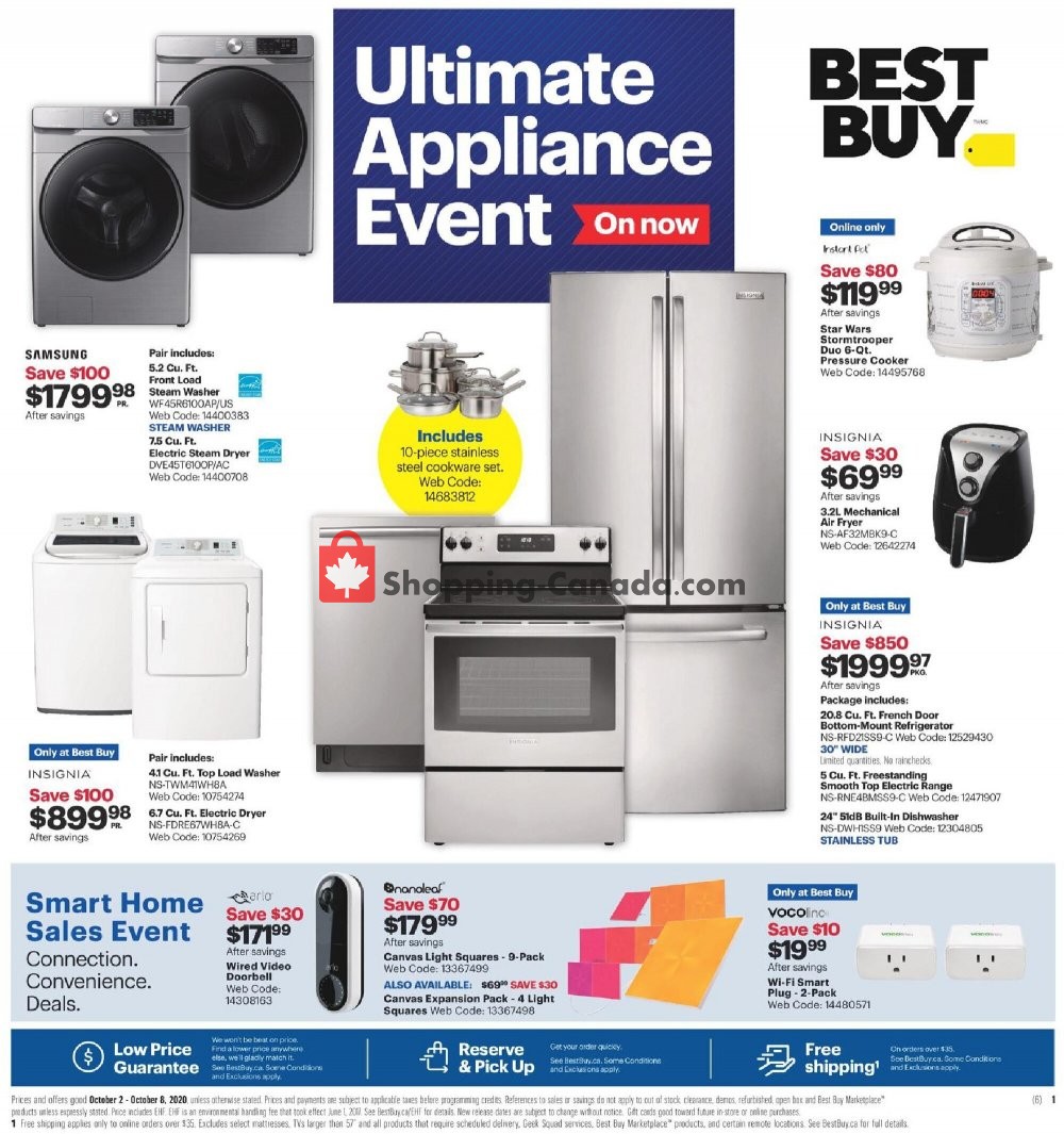 Best Buy Canada Flyer Ultimate Appliance Event Atlantic October 