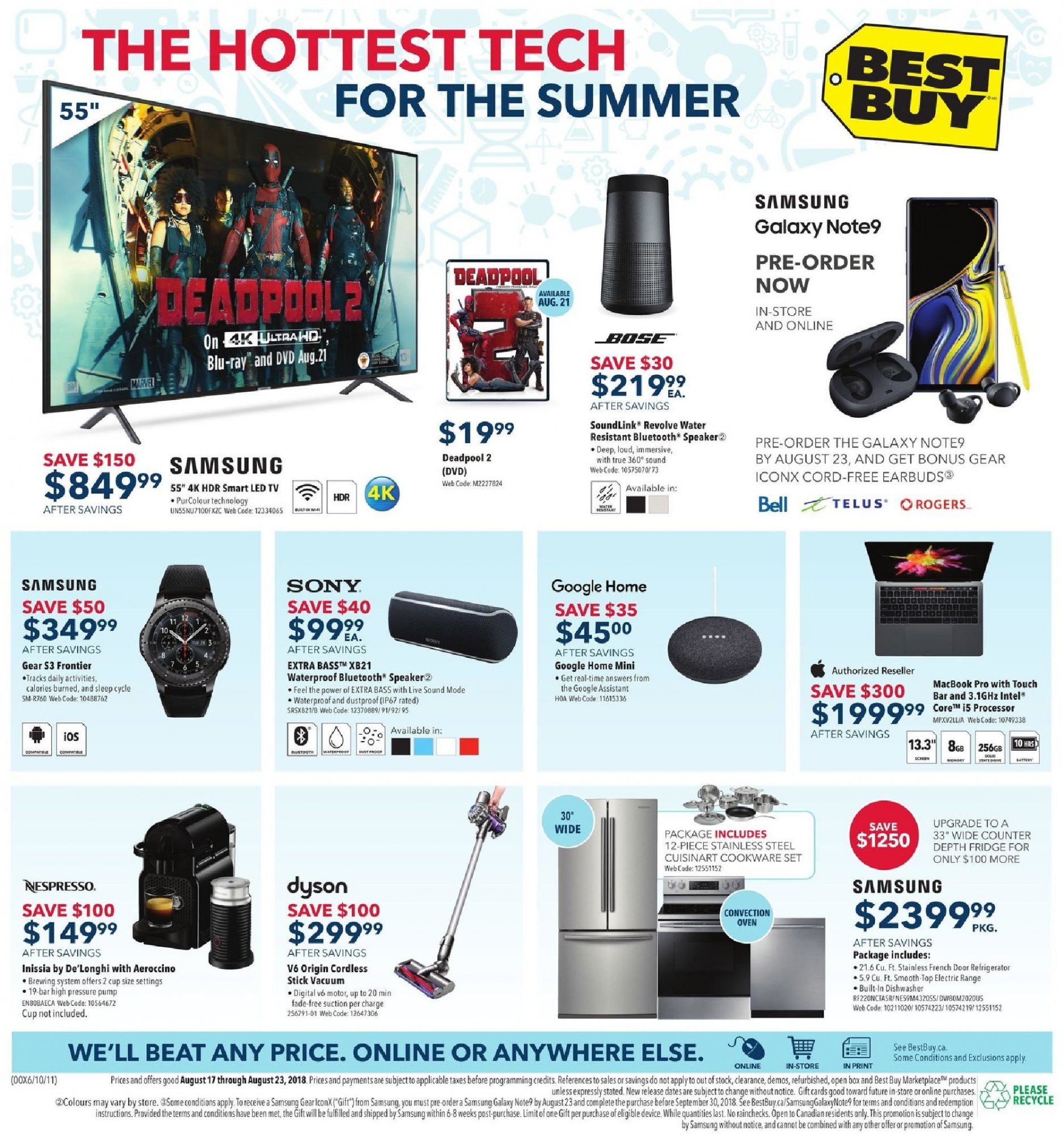 Best Buy Canada, flyer Weekly August 17 August 23, 2018 Shopping