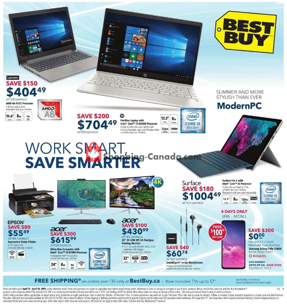 Best Buy flyer from Friday April 12, 2019 to Thursday April 18, 2019 - page 1