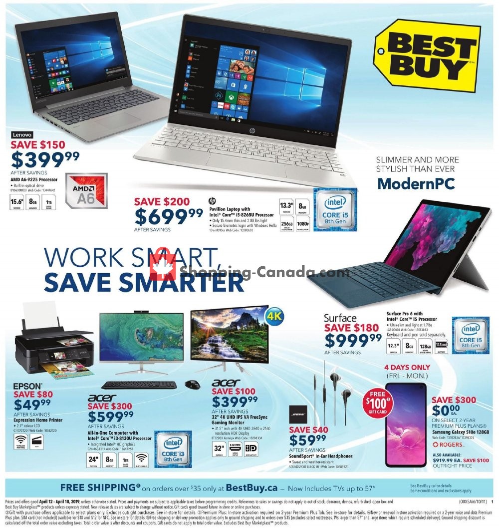 Best Buy flyer from Friday April 12, 2019 to Thursday April 18, 2019 - page 1
