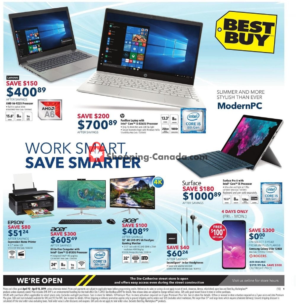 Best Buy flyer from Friday April 12, 2019 to Thursday April 18, 2019 - page 1