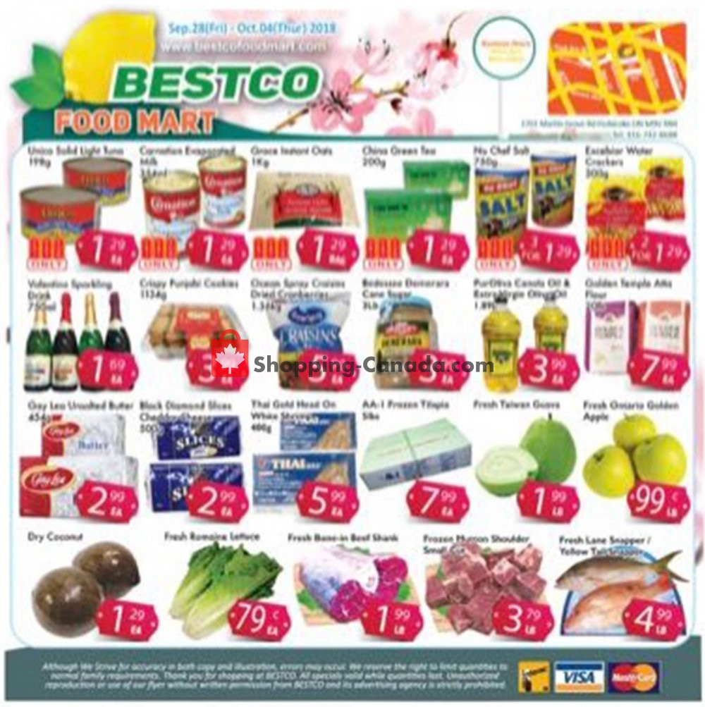 Bestco Food Mart flyer from Friday September 28, 2018 to Thursday October 4, 2018 - page 1