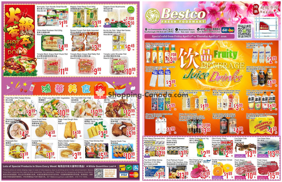 First page of Bestco Food Mart flyer - preview - from Friday April 17, 2026 to Thursday April 23, 2026