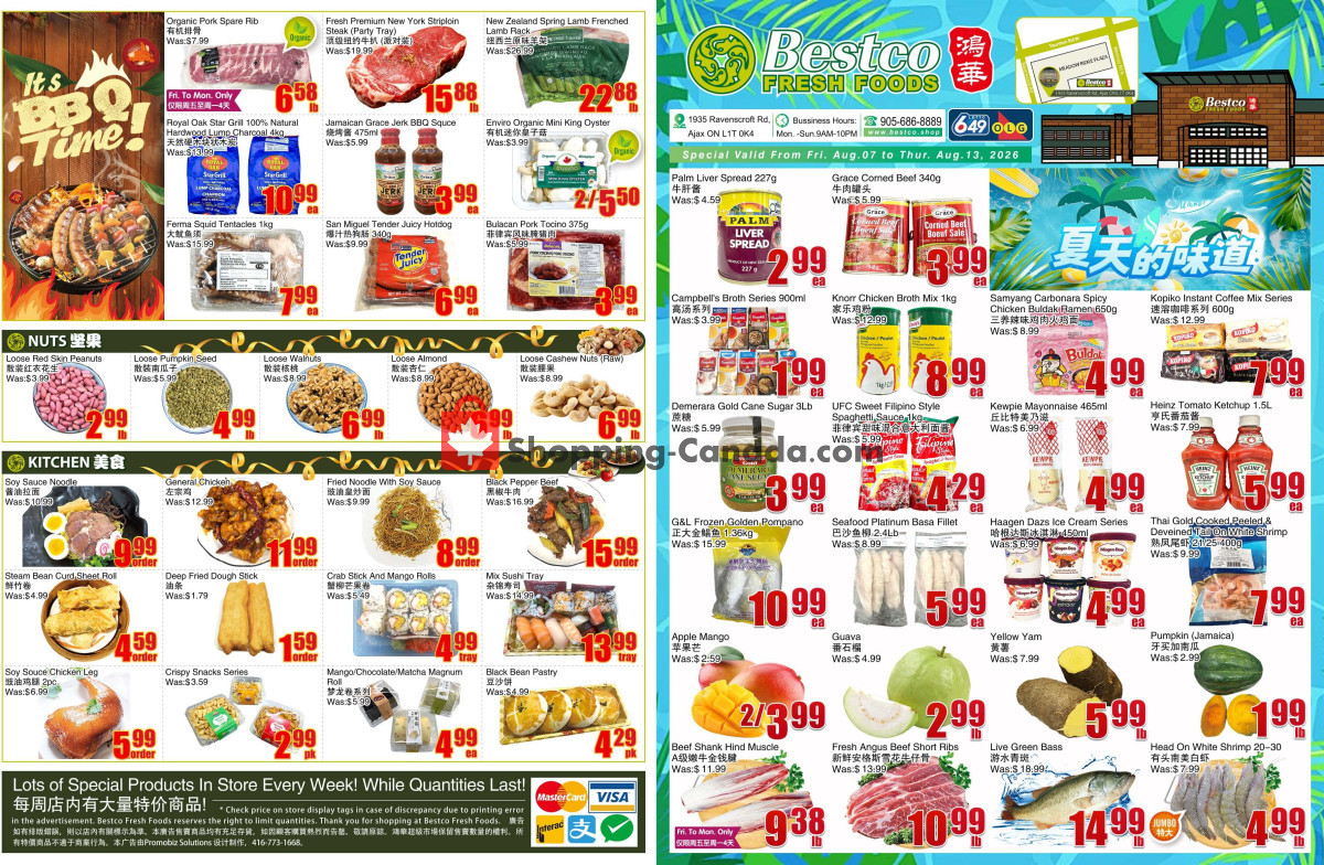 Bestco Food Mart flyer from Saturday August 1, 2026 to Friday August 7, 2026 - page 1
