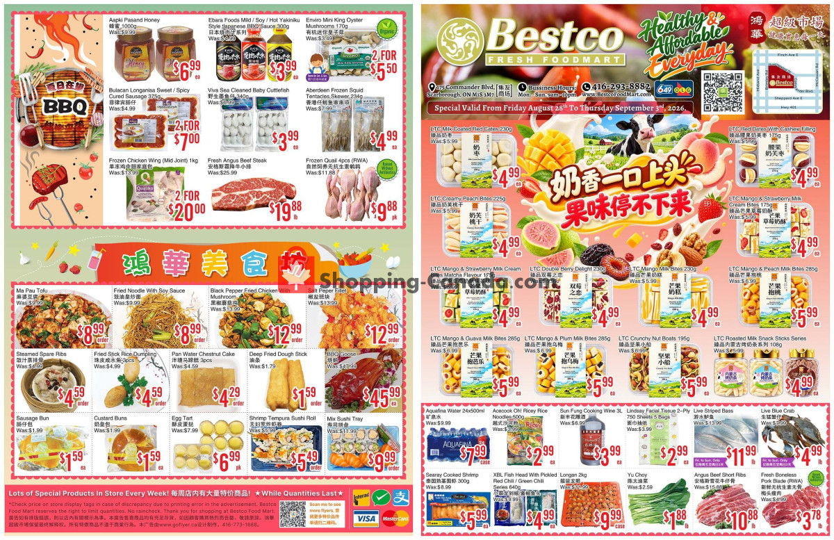 Bestco Food Mart flyer from Wednesday August 26, 2026 to Tuesday September 1, 2026 - page 1