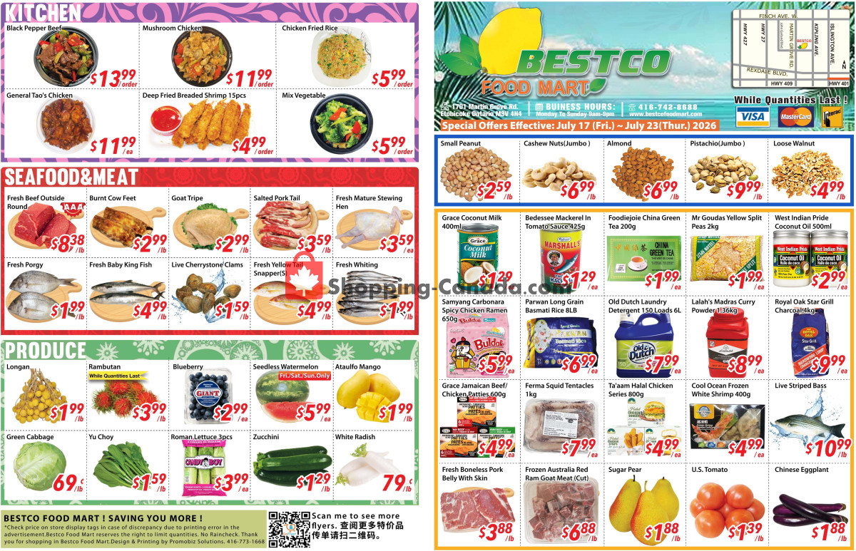 Bestco Food Mart flyer from Friday July 17, 2026 to Thursday July 23, 2026 - page 1