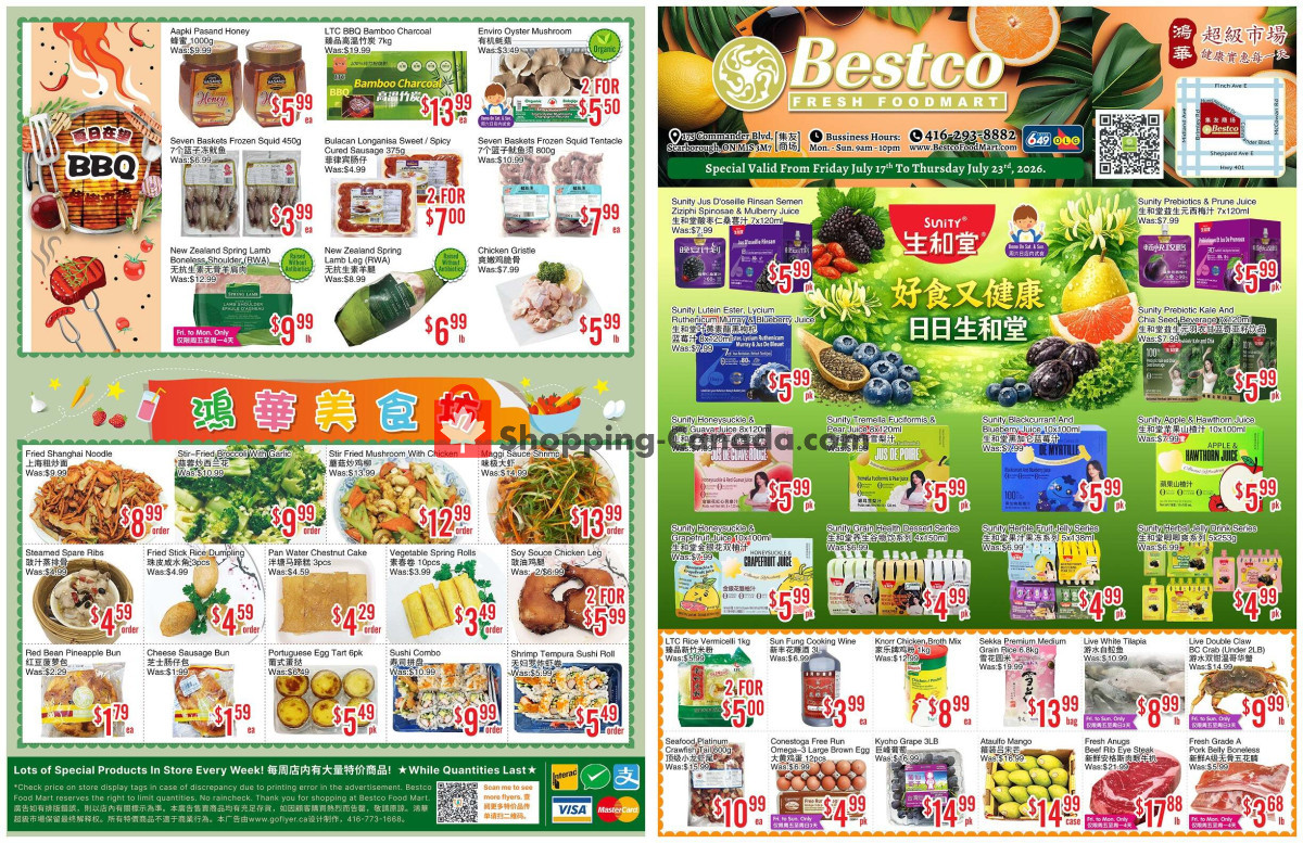 Bestco Food Mart flyer from Sunday July 19, 2026 to Saturday July 25, 2026 - page 1