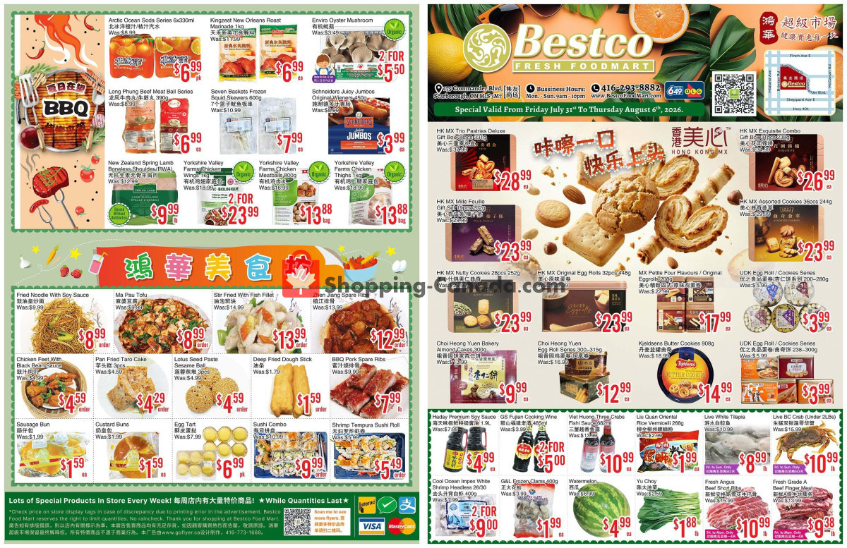 Bestco Food Mart flyer from Wednesday July 29, 2026 to Tuesday August 4, 2026 - page 1