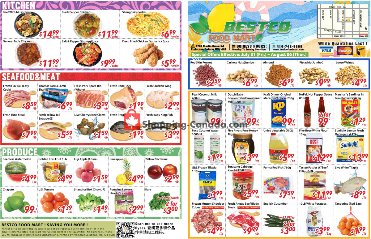 Bestco Food Mart flyer from Friday July 31, 2026 to Thursday August 6, 2026 - page 1