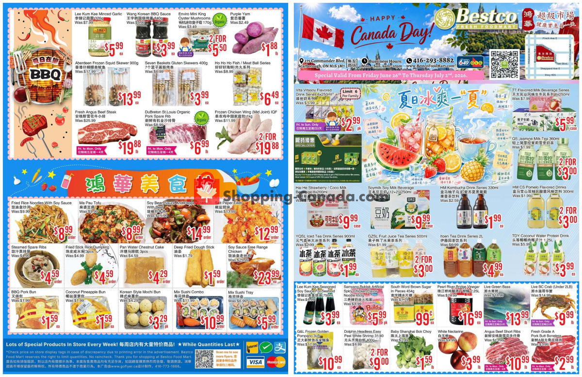 Bestco Food Mart flyer from Thursday June 25, 2026 to Wednesday July 1, 2026 - page 1