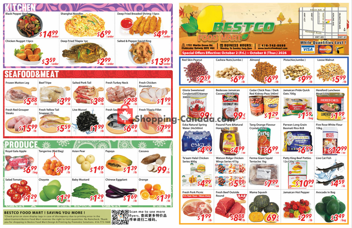 Bestco Food Mart flyer from Thursday October 1, 2026 to Tuesday October 13, 2026 - page 1