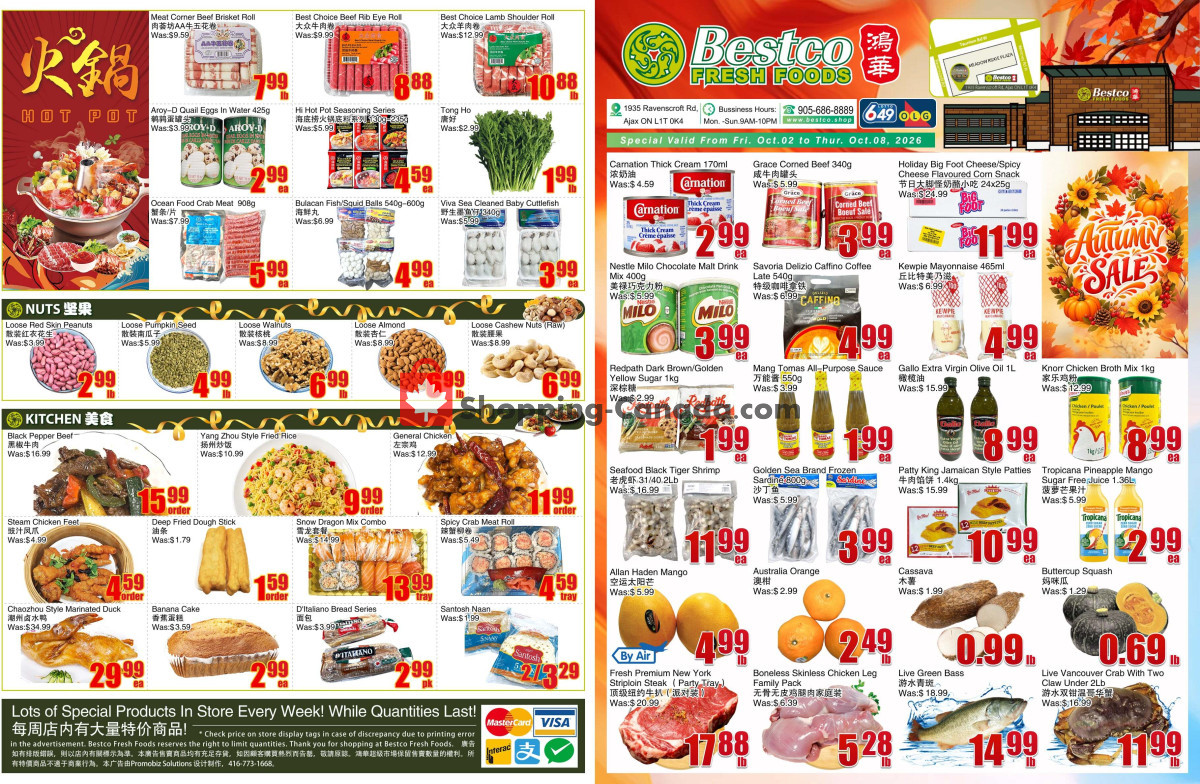 Bestco Food Mart flyer from Thursday October 1, 2026 to Saturday October 31, 2026 - page 1