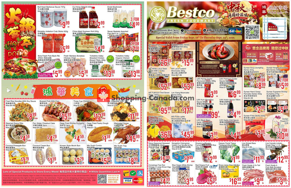 Bestco Food Mart flyer from Wednesday September 16, 2026 to Friday September 18, 2026 - page 1
