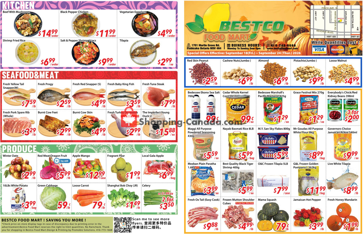 Bestco Food Mart flyer from Thursday September 17, 2026 to Wednesday September 23, 2026 - page 1