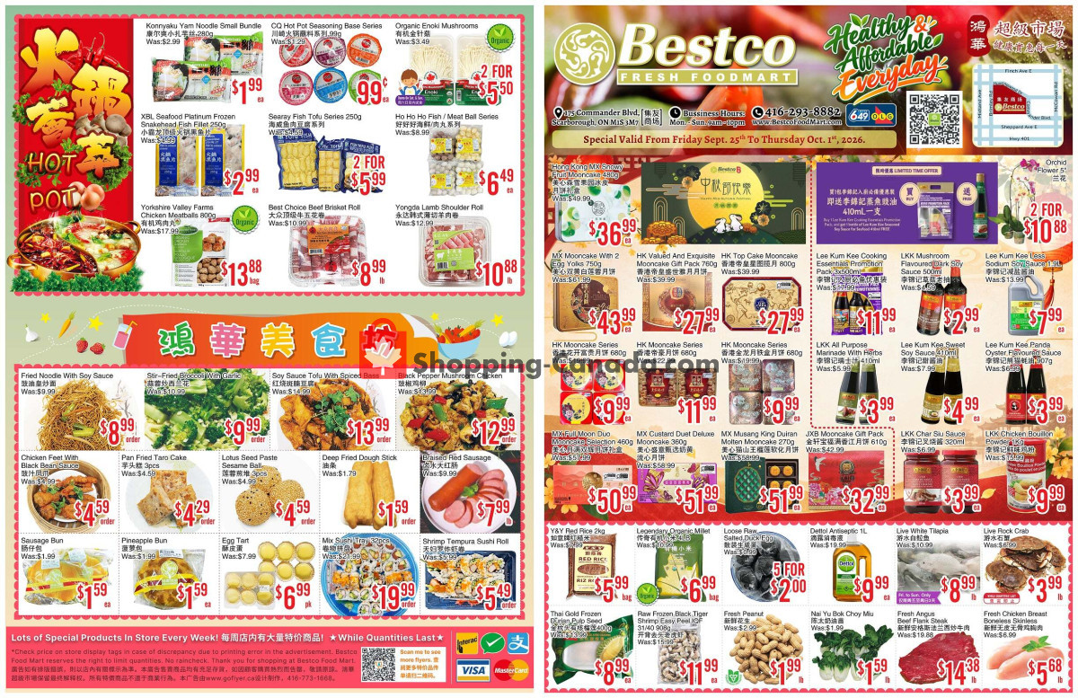 Bestco Food Mart flyer from Wednesday September 23, 2026 to Tuesday October 6, 2026 - page 1