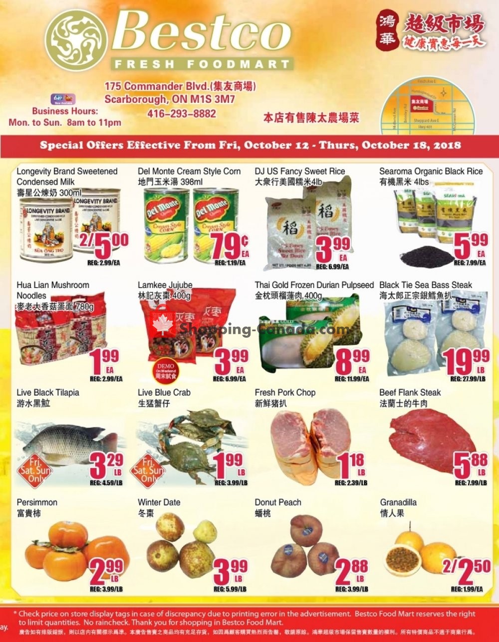 Bestco Food Mart flyer from Friday October 12, 2018 to Thursday October 18, 2018 - page 1