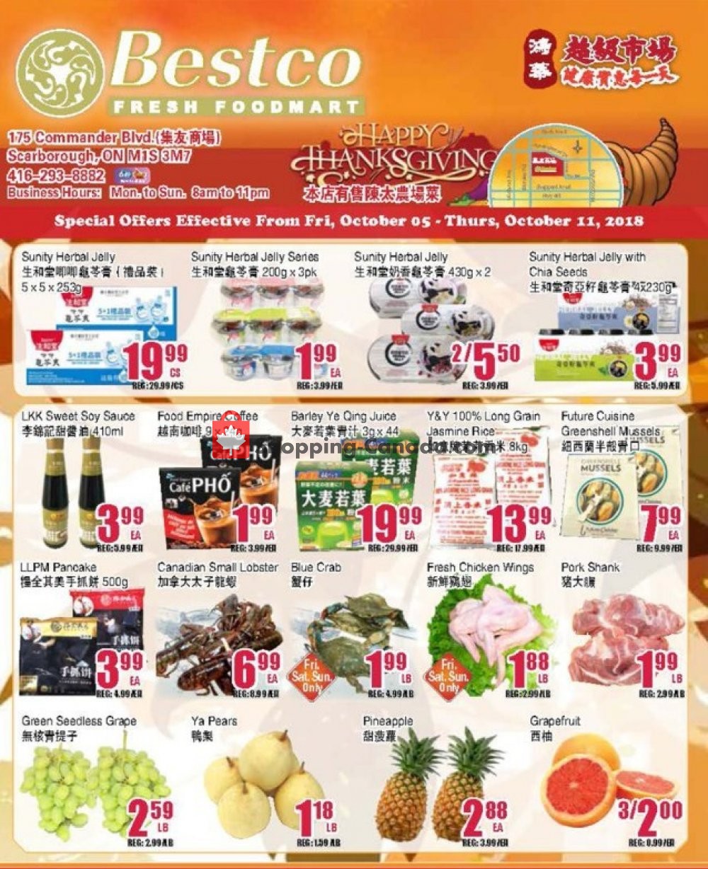 Bestco Food Mart flyer from Friday October 5, 2018 to Thursday October 11, 2018 - page 1